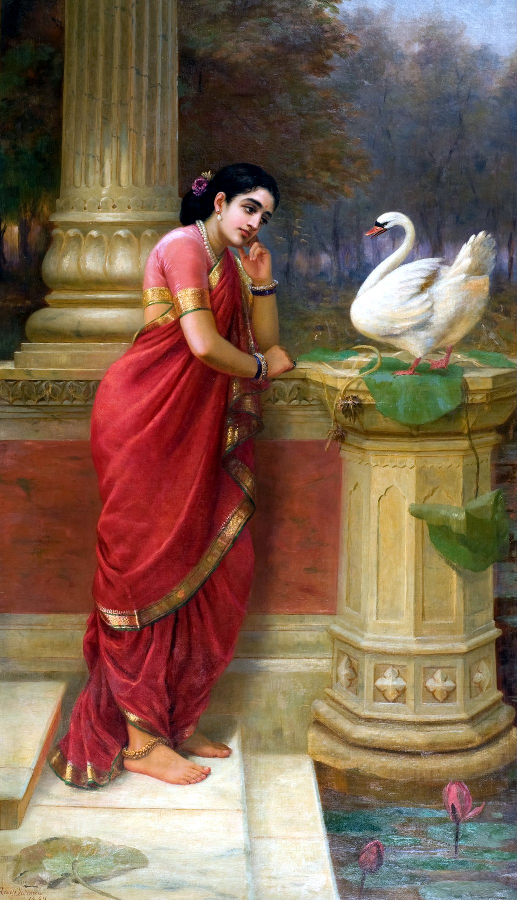 Damayanti and the Swan, Raja Ravi Varma